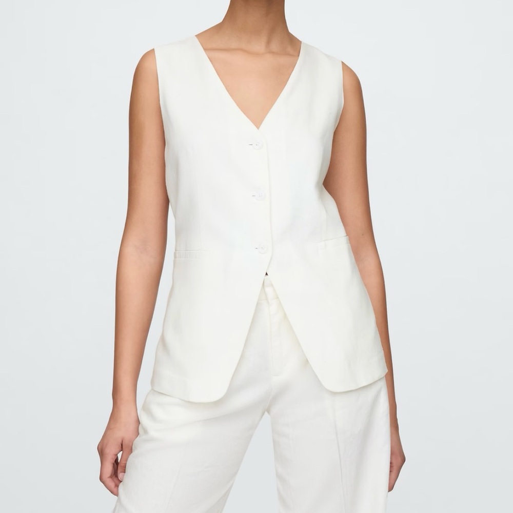 GAP linen/cotton longline vest *NWT*
